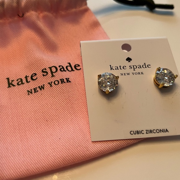 Kate Spade large gold stud earrings with dust bag - Picture 1 of 4